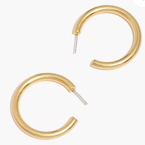 NWT Gold Madewell Chunky Medium Hoop Earrings